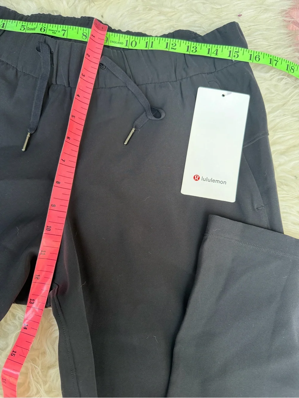 lululemon athletica  Black Elastic Drawstring Joggers